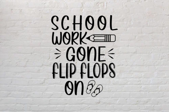 School Work Gone Flip Flops: A Fun Embroidery Design