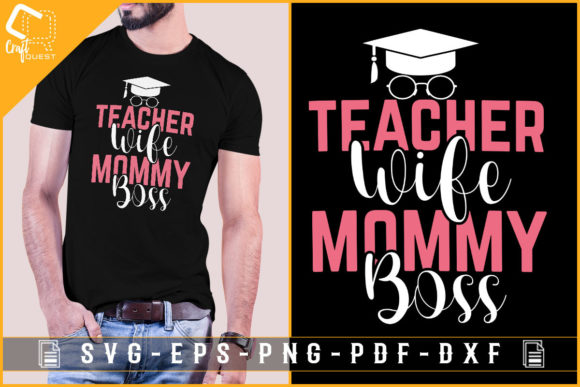 Teacher Wife Mommy Boss: A Versatile Embroidery Design